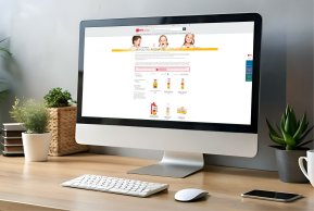 WEPA Shop Läuseartikel im Shop auf einem Display der auf einem Schreibtisch steht sind zu sehen.