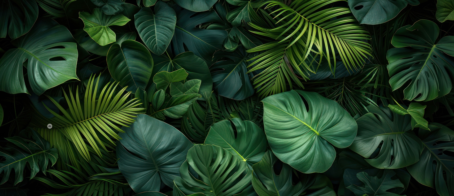jungle green tropical forest top view dark background