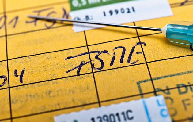 FSME Frühsommer FSME Impfung in Impfpass eingetragen