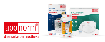 aponorm Produkte mit Markenlogo auf weißem Hintergrund