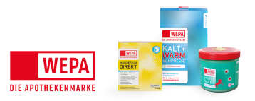 WEPA die Apothekenmarke Logo und Produkte auf weißem Hintergrund